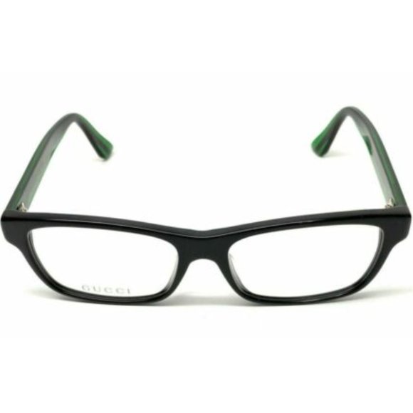 Gucci Men's Black Green Rectangle Eyeglasses! - Picture 2 of 4